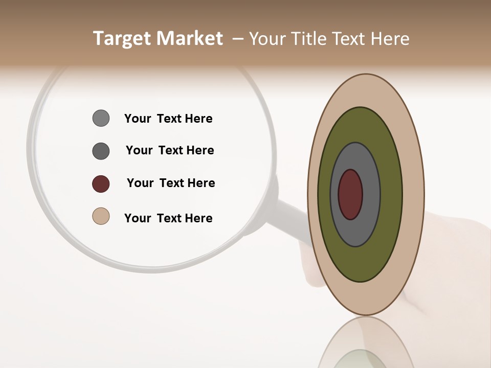 A Hand Holding A Magnifying Glass Over A White Background PowerPoint Template