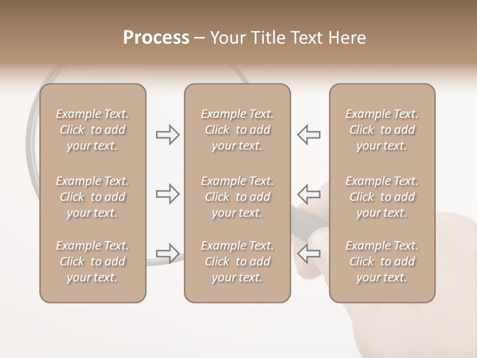 A Hand Holding A Magnifying Glass Over A White Background PowerPoint Template
