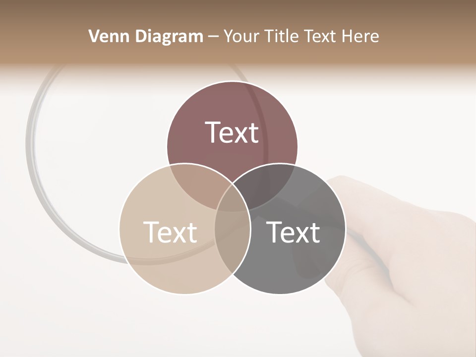 A Hand Holding A Magnifying Glass Over A White Background PowerPoint Template