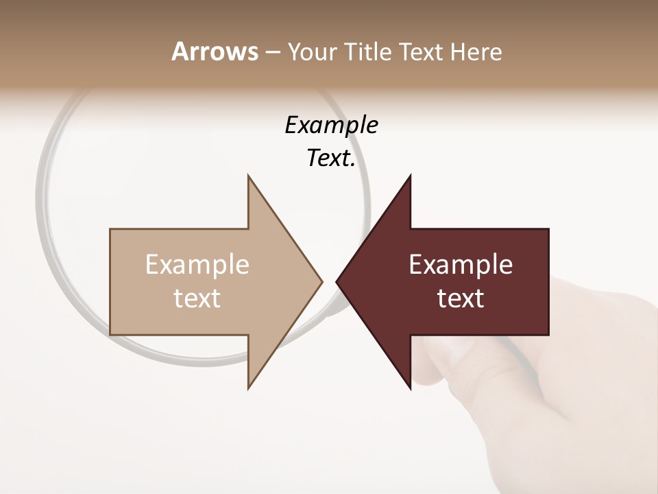 A Hand Holding A Magnifying Glass Over A White Background PowerPoint Template