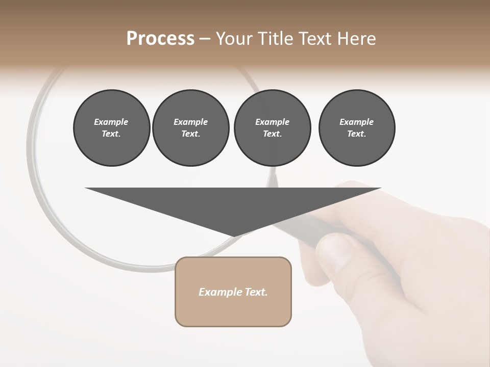 A Hand Holding A Magnifying Glass Over A White Background PowerPoint Template