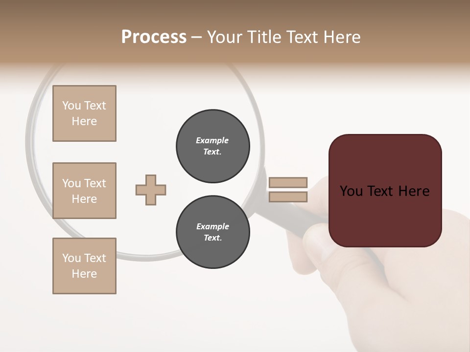 A Hand Holding A Magnifying Glass Over A White Background PowerPoint Template