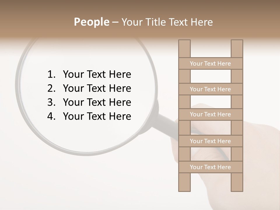 A Hand Holding A Magnifying Glass Over A White Background PowerPoint Template