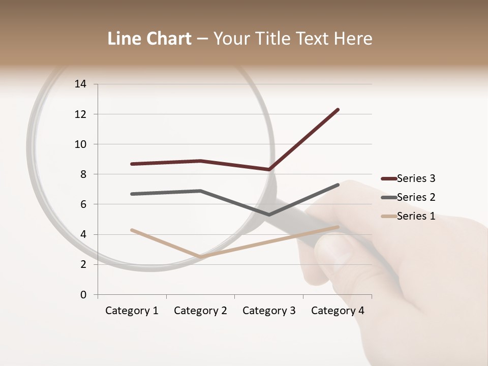 A Hand Holding A Magnifying Glass Over A White Background PowerPoint Template