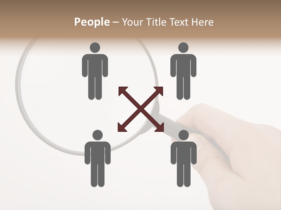 A Hand Holding A Magnifying Glass Over A White Background PowerPoint Template