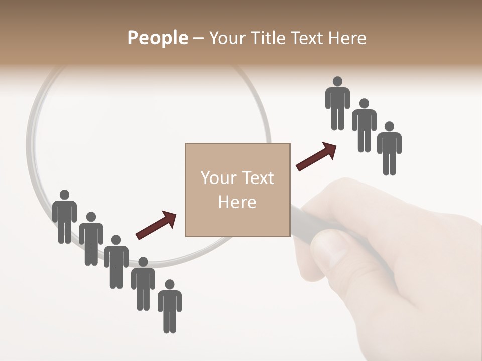 A Hand Holding A Magnifying Glass Over A White Background PowerPoint Template