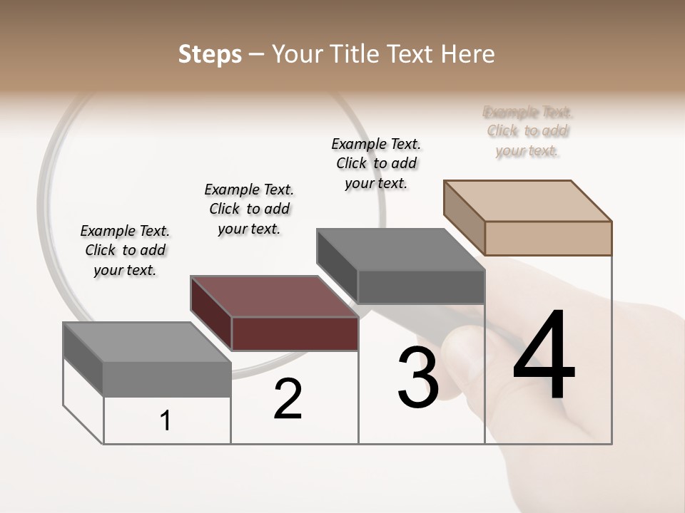 A Hand Holding A Magnifying Glass Over A White Background PowerPoint Template