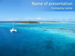 Catamaran Turquoise Boat PowerPoint Template