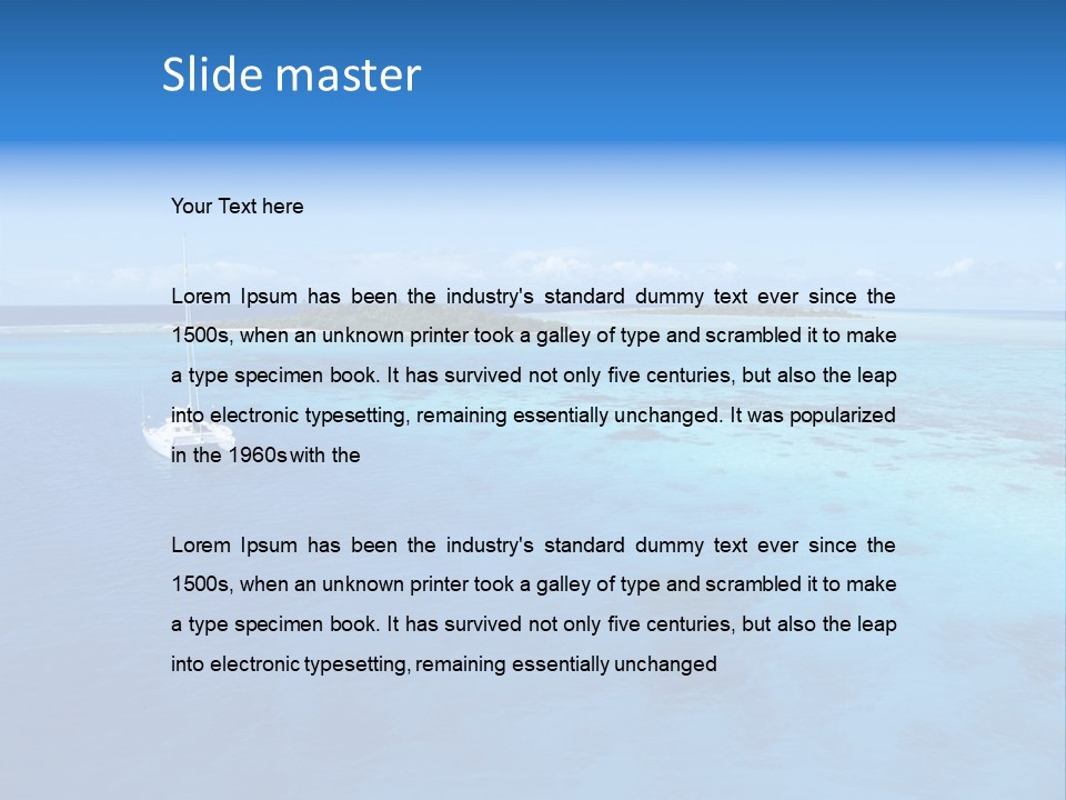 Catamaran Turquoise Boat PowerPoint Template