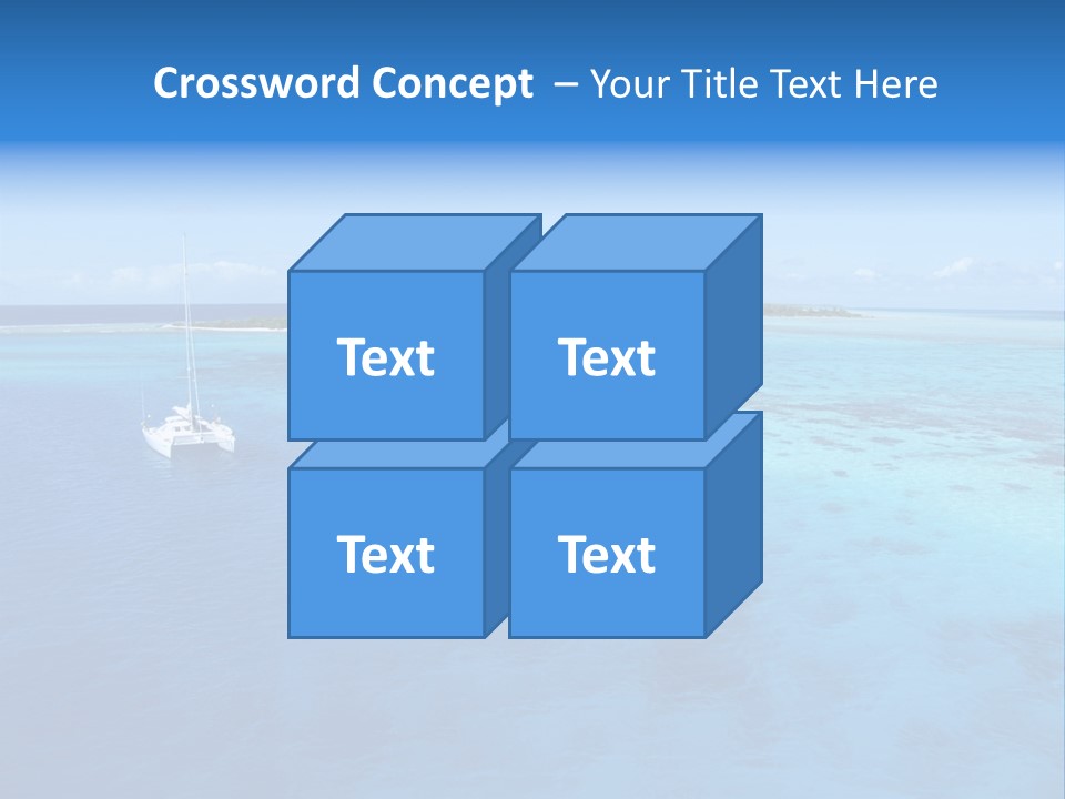 Catamaran Turquoise Boat PowerPoint Template