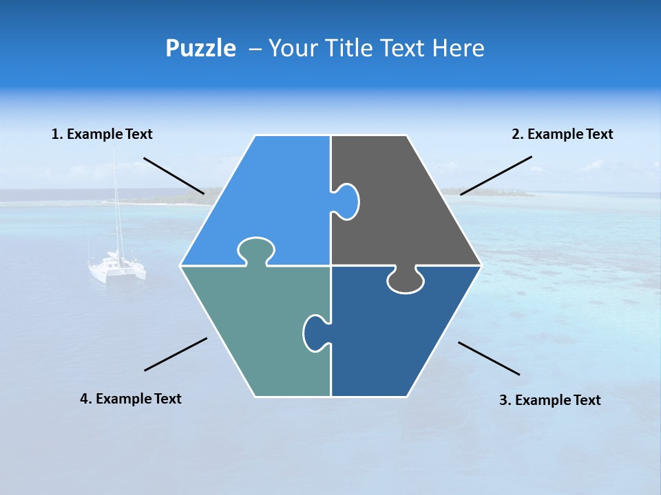 Catamaran Turquoise Boat PowerPoint Template