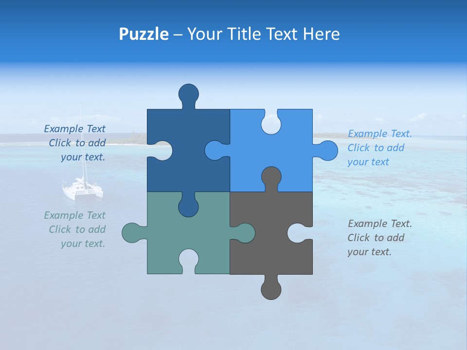 Catamaran Turquoise Boat PowerPoint Template