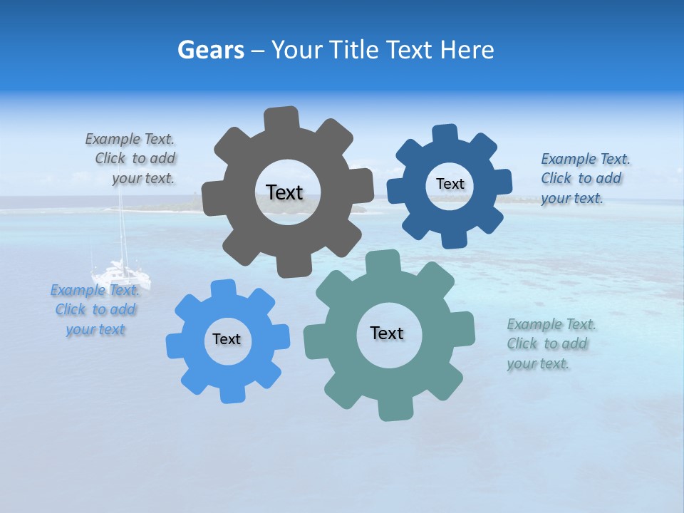 Catamaran Turquoise Boat PowerPoint Template