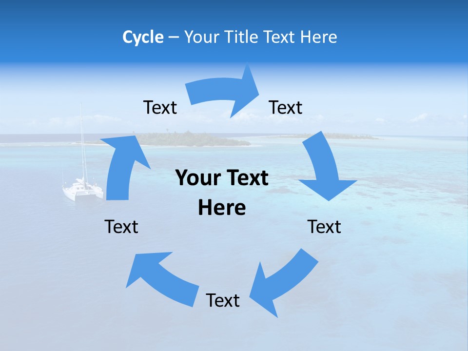 Catamaran Turquoise Boat PowerPoint Template