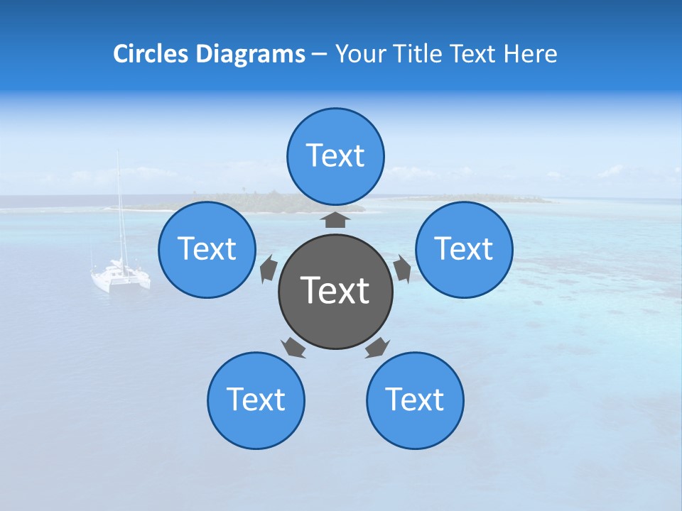 Catamaran Turquoise Boat PowerPoint Template