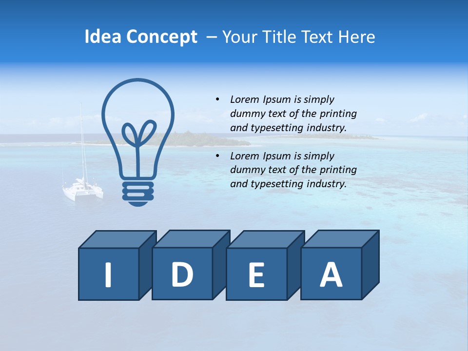 Catamaran Turquoise Boat PowerPoint Template
