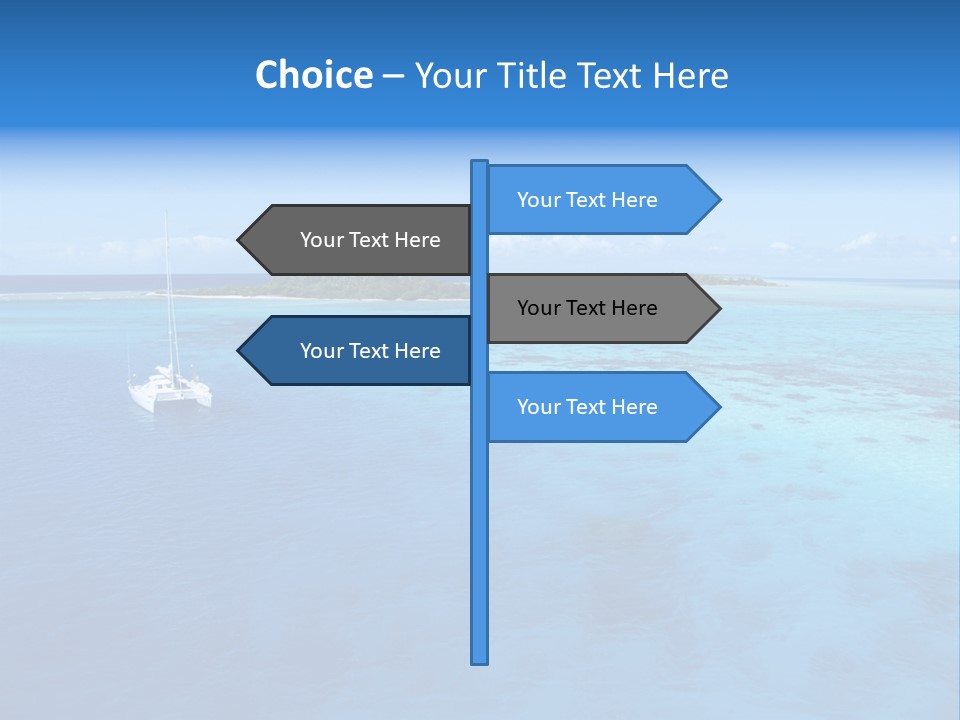 Catamaran Turquoise Boat PowerPoint Template