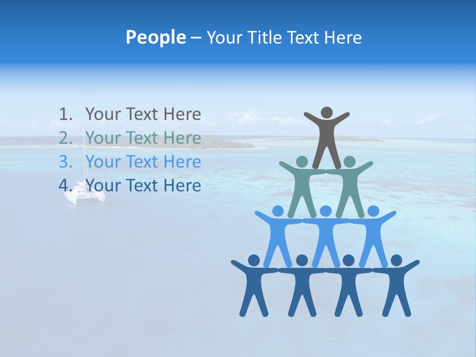 Catamaran Turquoise Boat PowerPoint Template