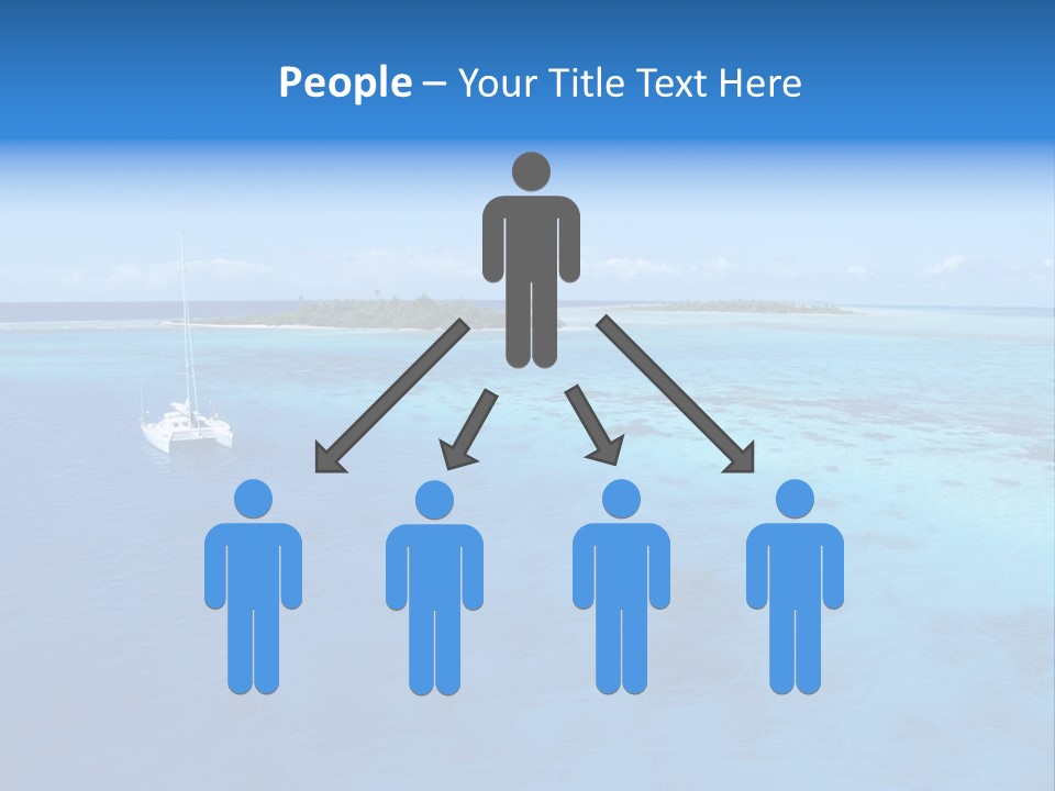 Catamaran Turquoise Boat PowerPoint Template