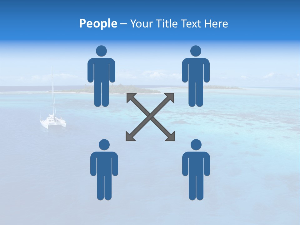 Catamaran Turquoise Boat PowerPoint Template