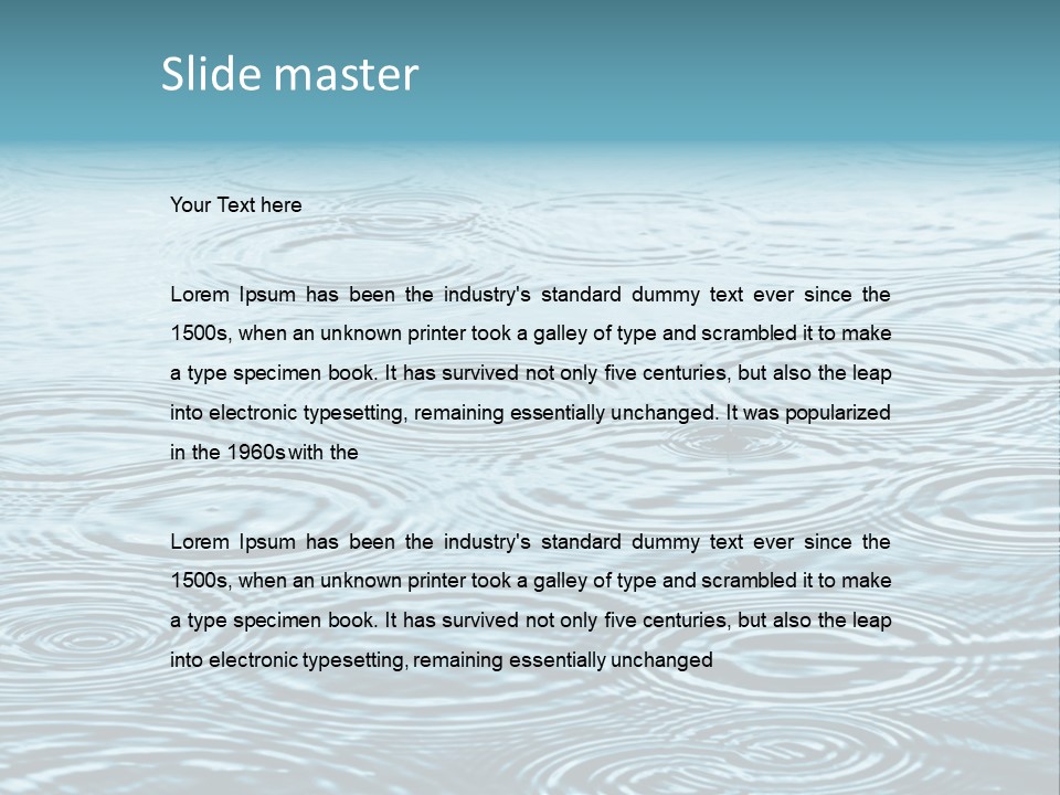 A Group Of Raindrops On The Water Powerpoint Template PowerPoint Template