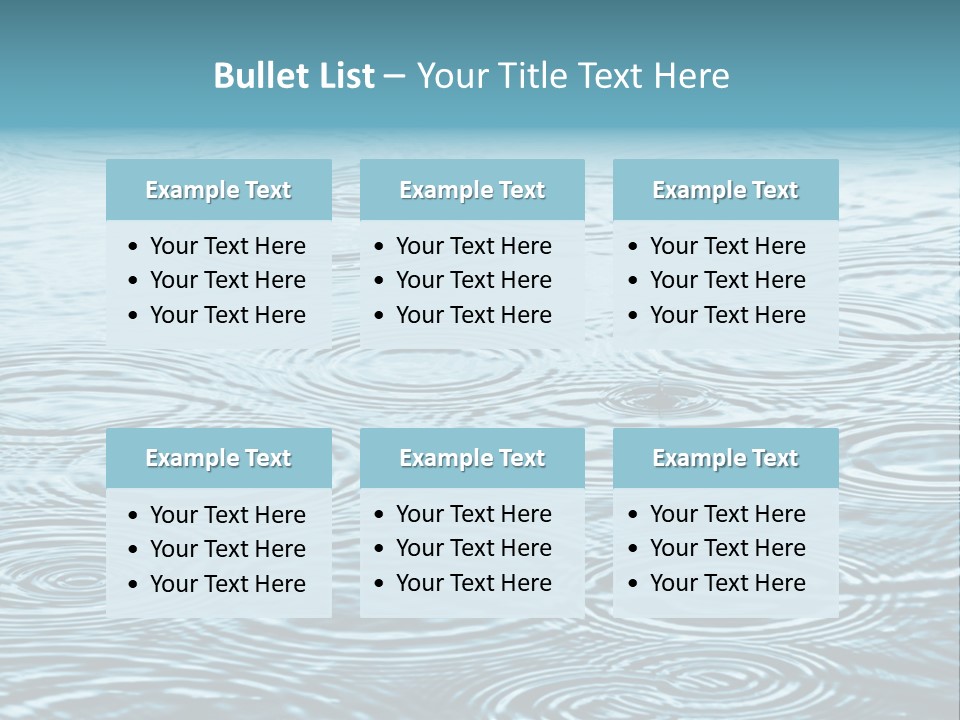 A Group Of Raindrops On The Water Powerpoint Template PowerPoint Template