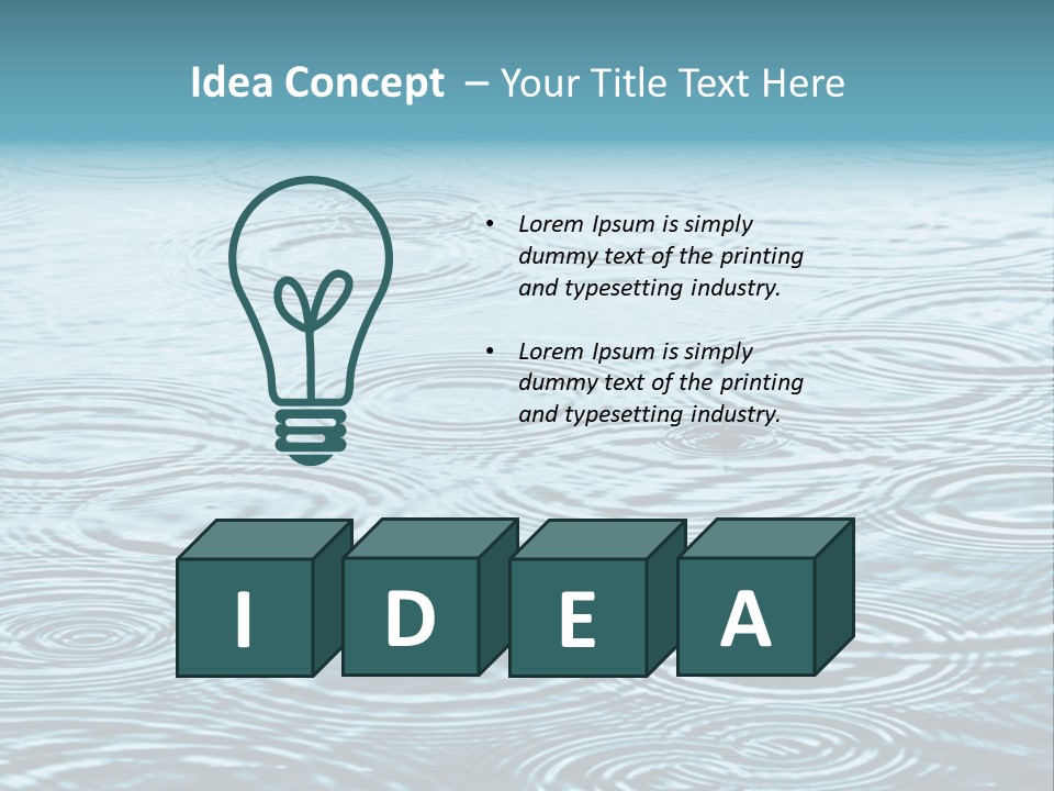 A Group Of Raindrops On The Water Powerpoint Template PowerPoint Template