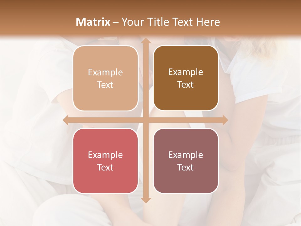 A Woman And Two Children Are Sitting On A Bed PowerPoint Template