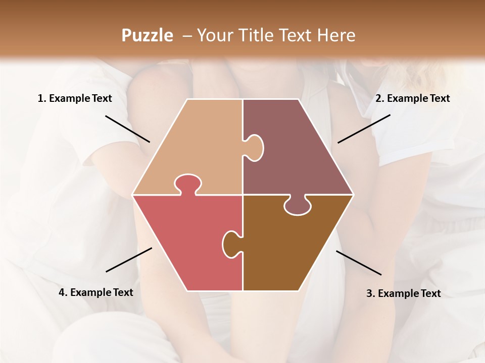 A Woman And Two Children Are Sitting On A Bed PowerPoint Template