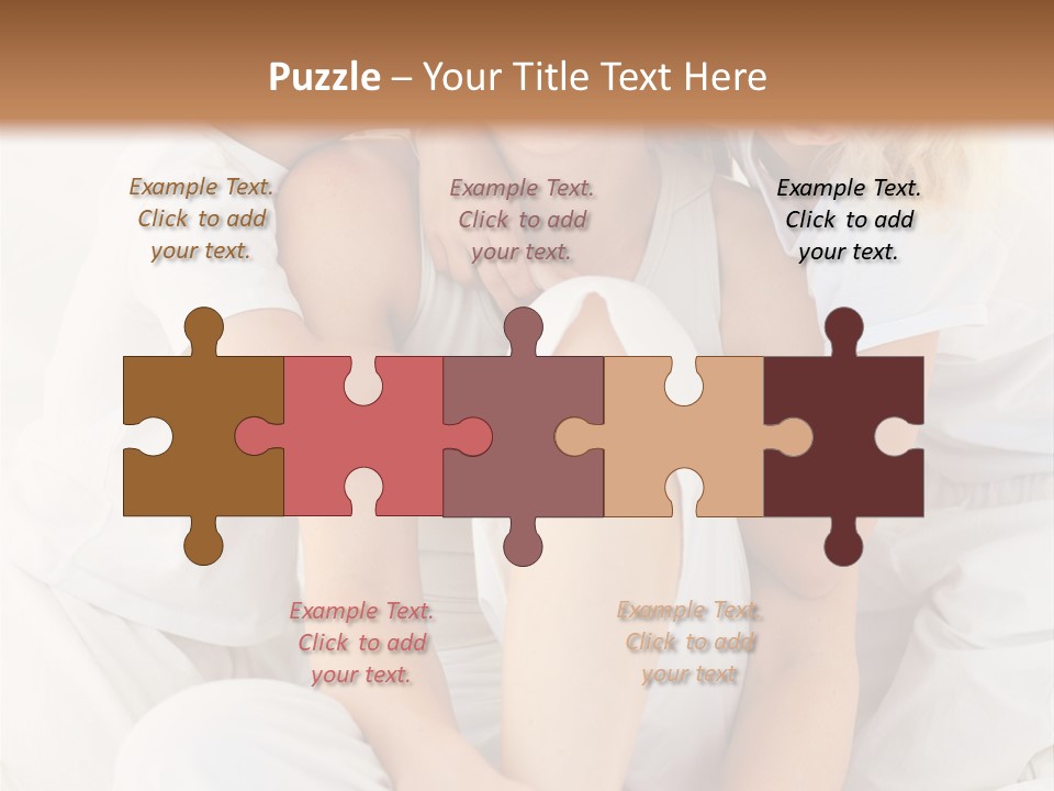 A Woman And Two Children Are Sitting On A Bed PowerPoint Template