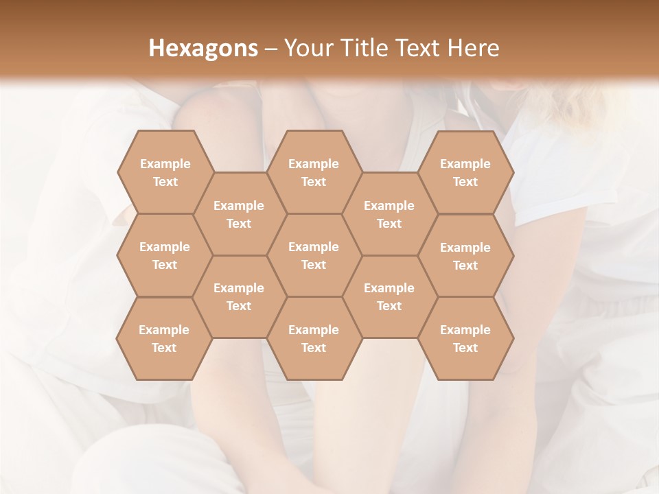 A Woman And Two Children Are Sitting On A Bed PowerPoint Template