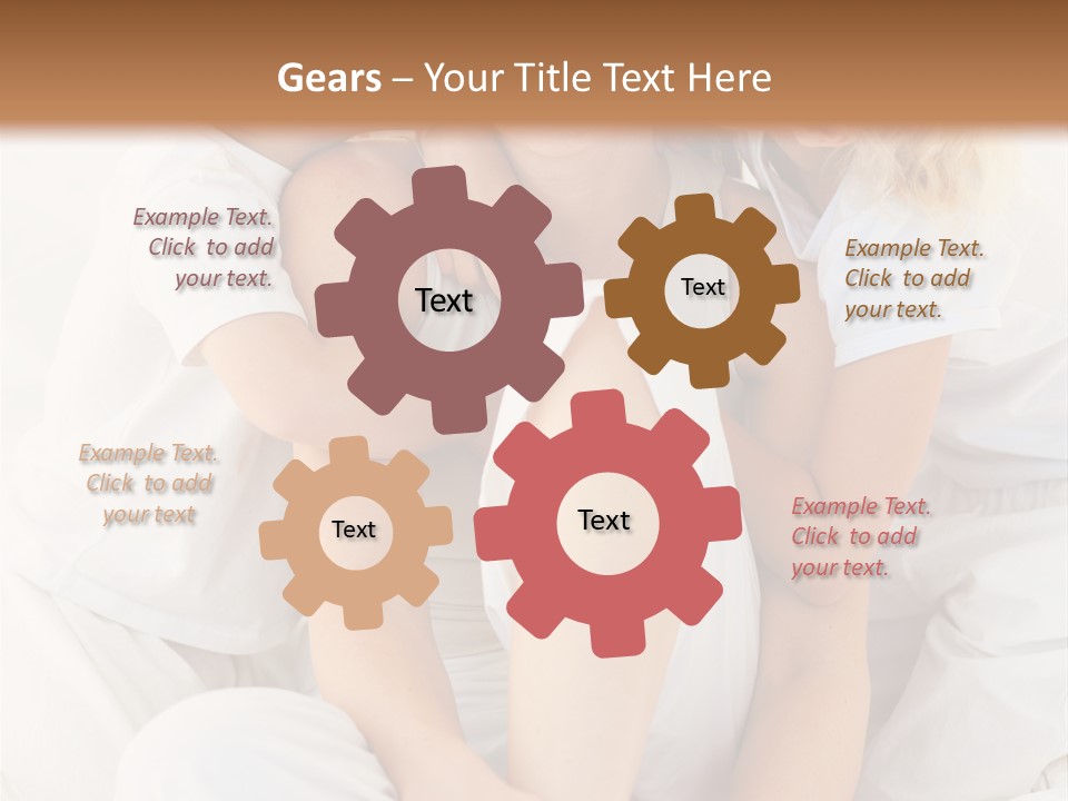 A Woman And Two Children Are Sitting On A Bed PowerPoint Template