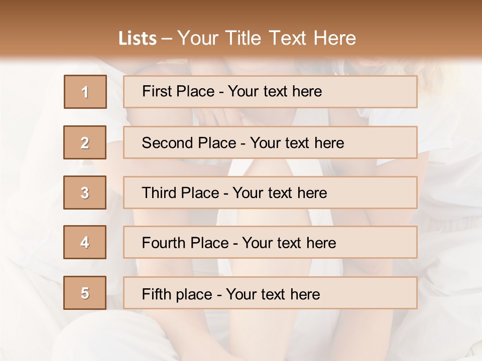 A Woman And Two Children Are Sitting On A Bed PowerPoint Template