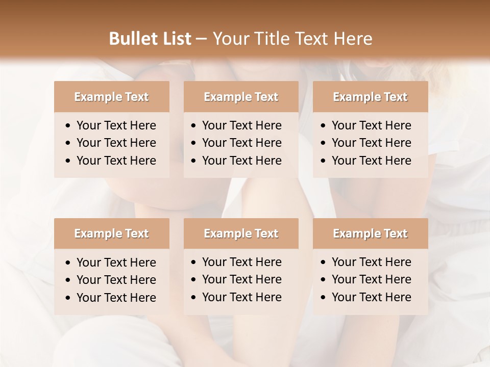 A Woman And Two Children Are Sitting On A Bed PowerPoint Template