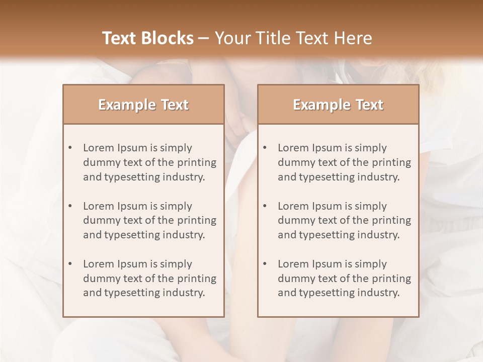 A Woman And Two Children Are Sitting On A Bed PowerPoint Template