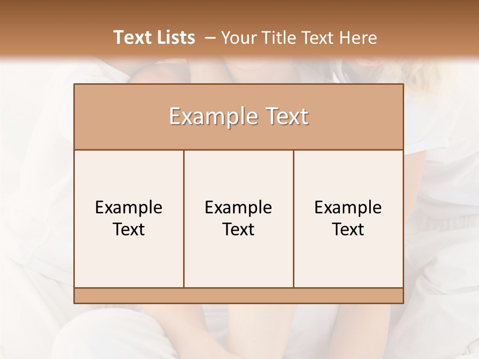 A Woman And Two Children Are Sitting On A Bed PowerPoint Template