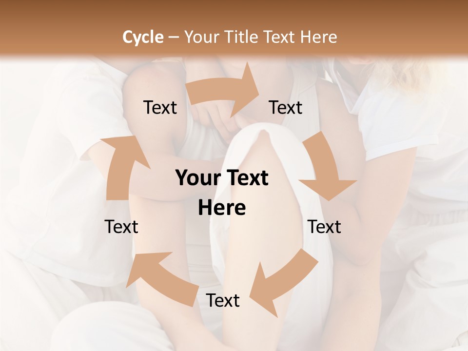 A Woman And Two Children Are Sitting On A Bed PowerPoint Template