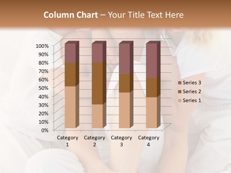 A Woman And Two Children Are Sitting On A Bed PowerPoint Template