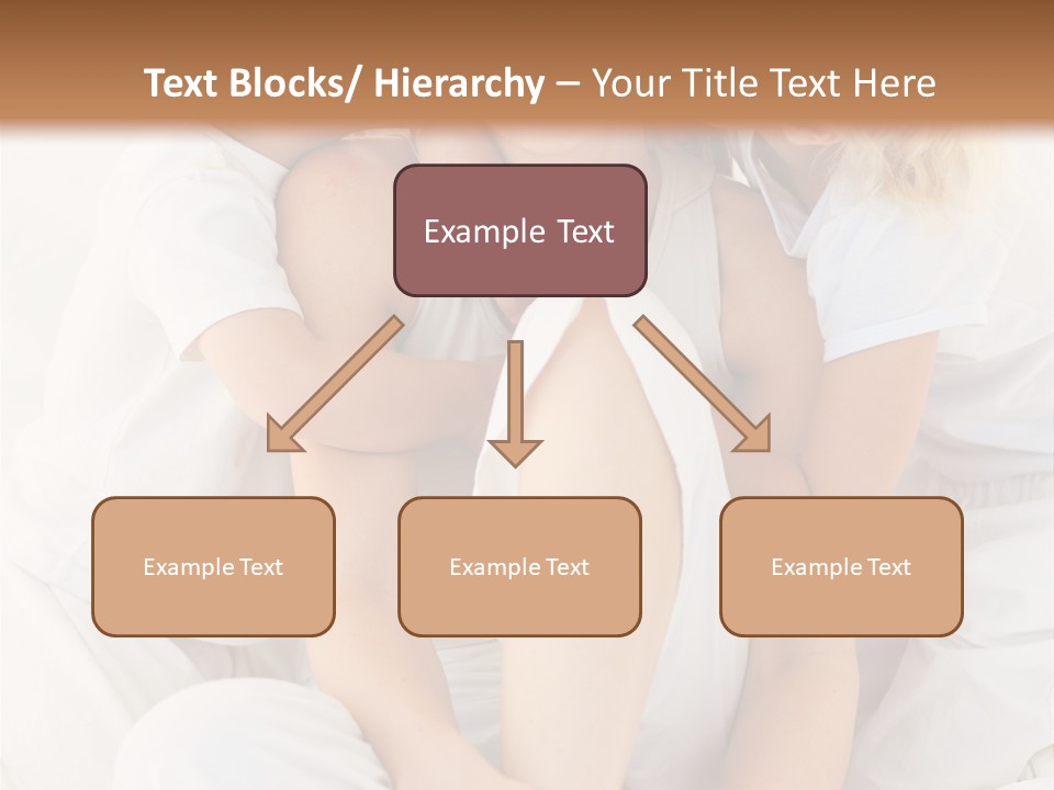 A Woman And Two Children Are Sitting On A Bed PowerPoint Template