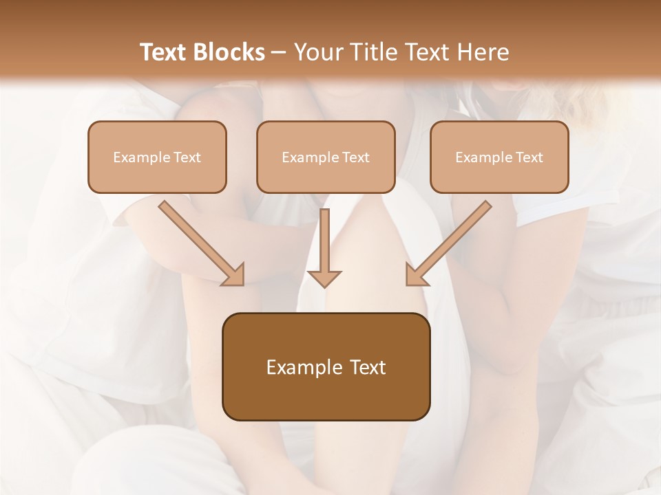 A Woman And Two Children Are Sitting On A Bed PowerPoint Template