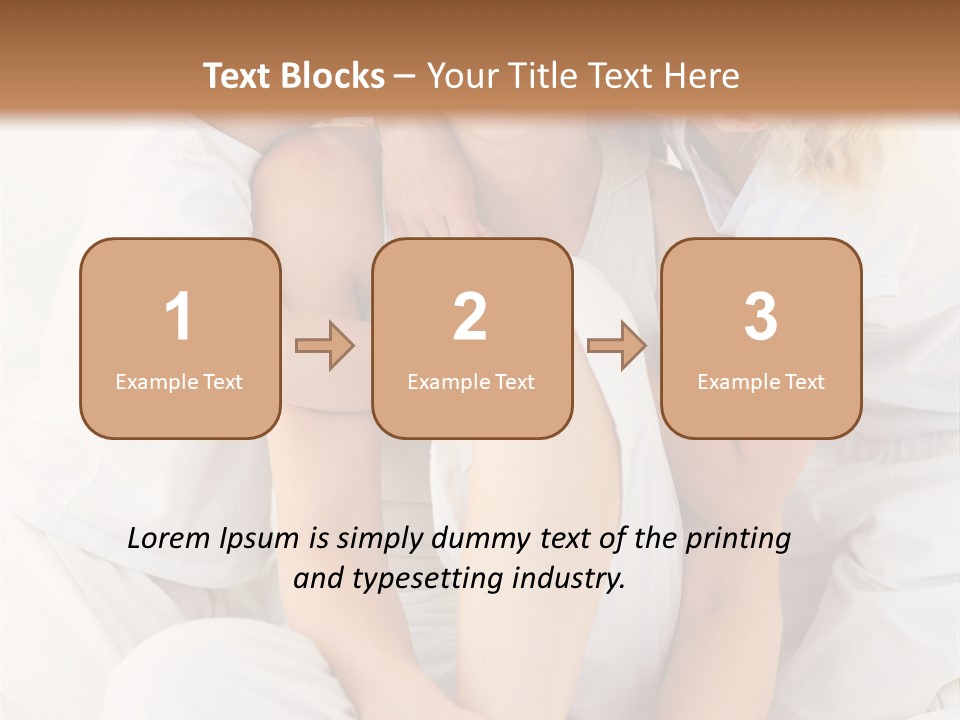 A Woman And Two Children Are Sitting On A Bed PowerPoint Template