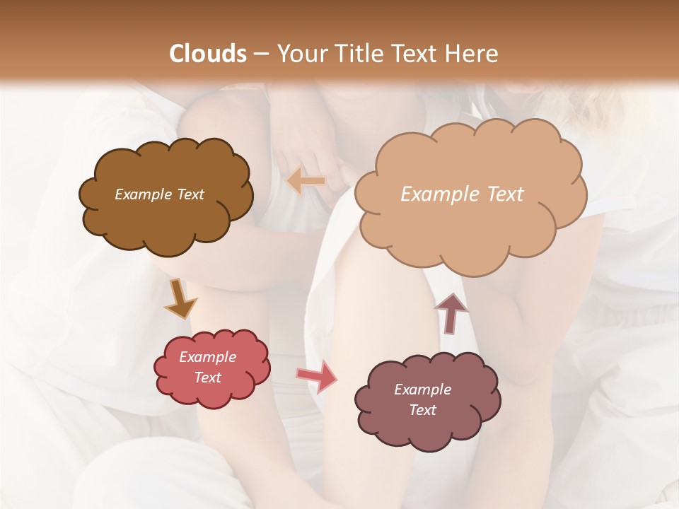 A Woman And Two Children Are Sitting On A Bed PowerPoint Template