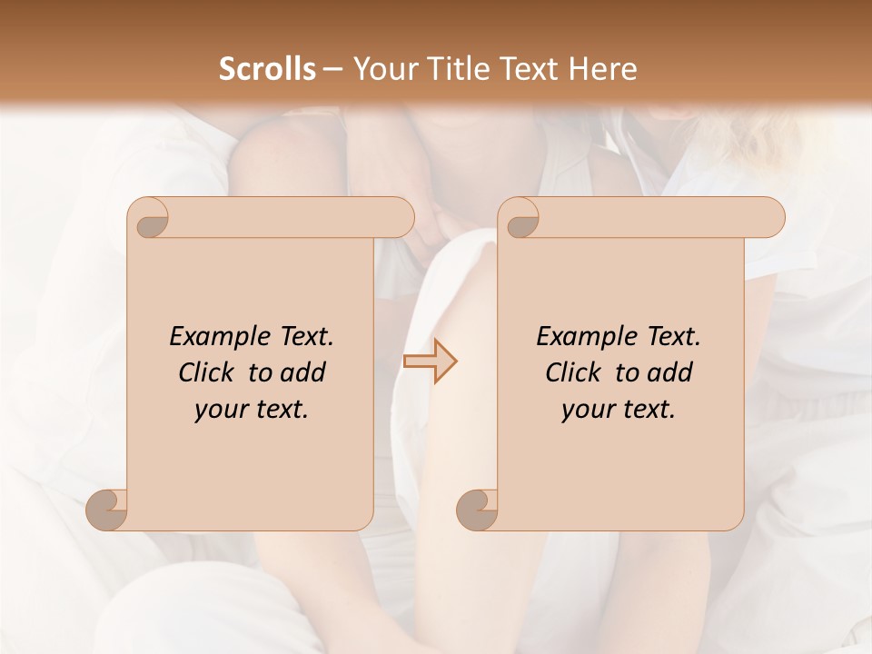 A Woman And Two Children Are Sitting On A Bed PowerPoint Template