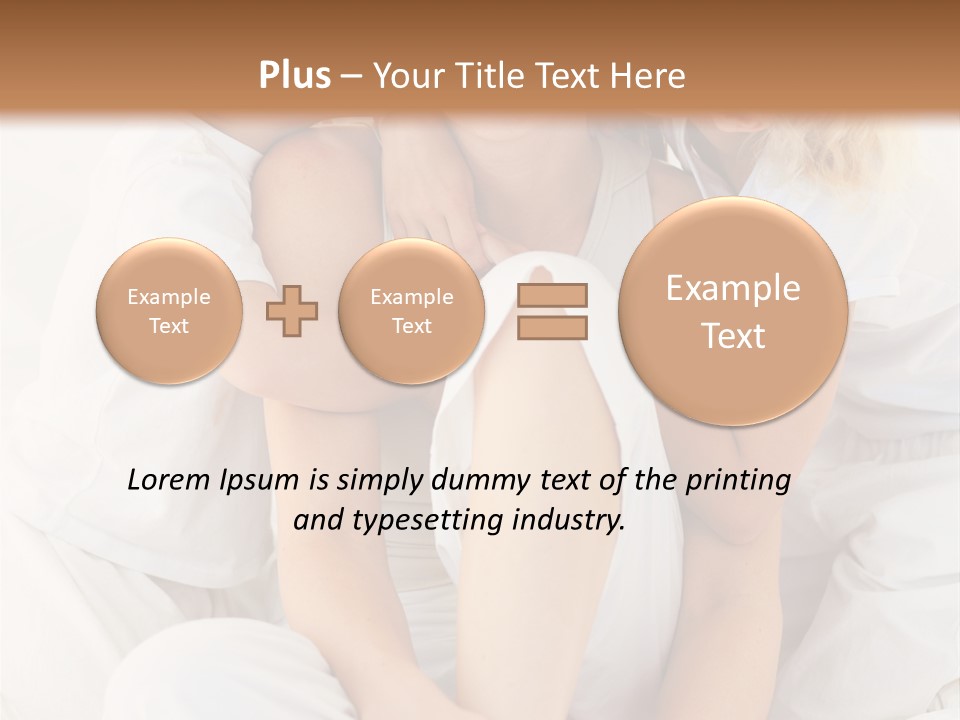 A Woman And Two Children Are Sitting On A Bed PowerPoint Template