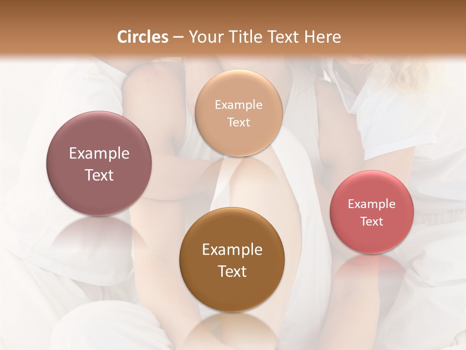 A Woman And Two Children Are Sitting On A Bed PowerPoint Template