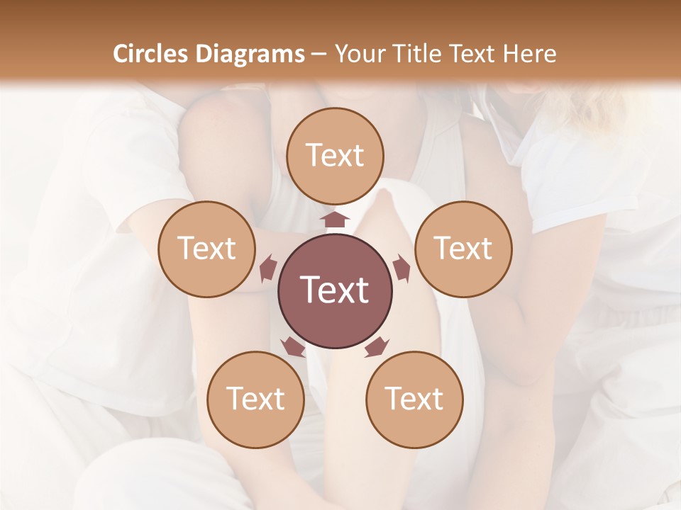 A Woman And Two Children Are Sitting On A Bed PowerPoint Template