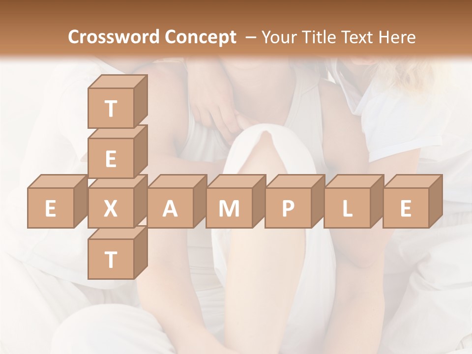 A Woman And Two Children Are Sitting On A Bed PowerPoint Template