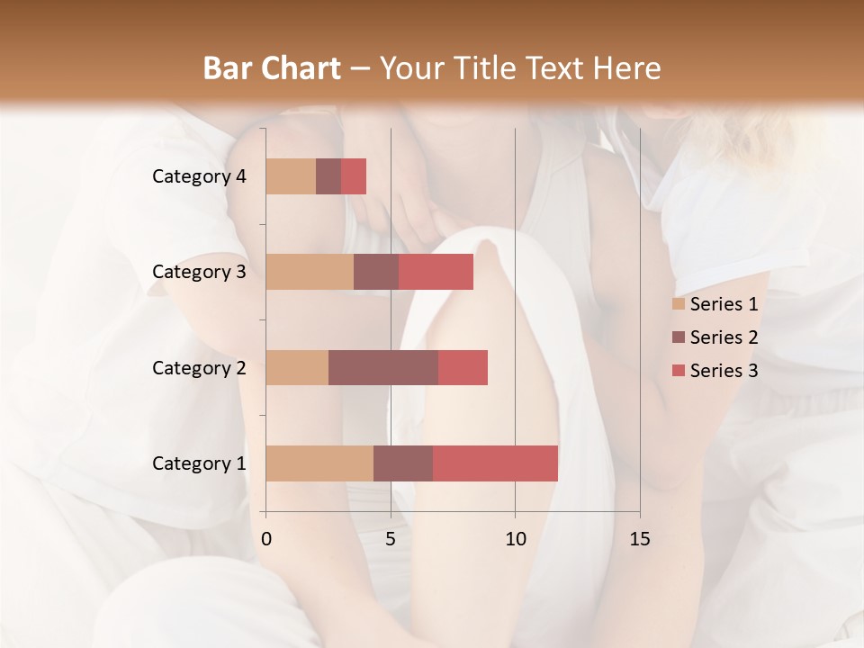 A Woman And Two Children Are Sitting On A Bed PowerPoint Template