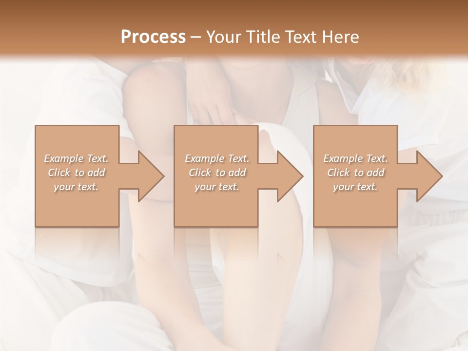 A Woman And Two Children Are Sitting On A Bed PowerPoint Template