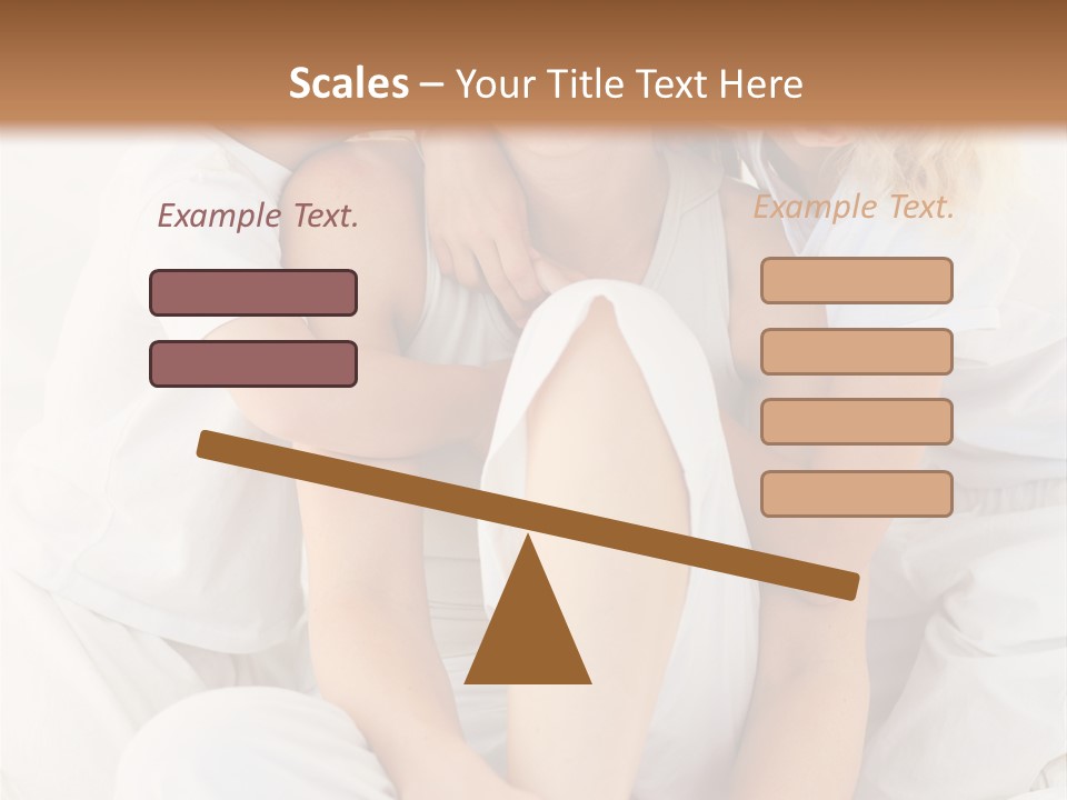 A Woman And Two Children Are Sitting On A Bed PowerPoint Template